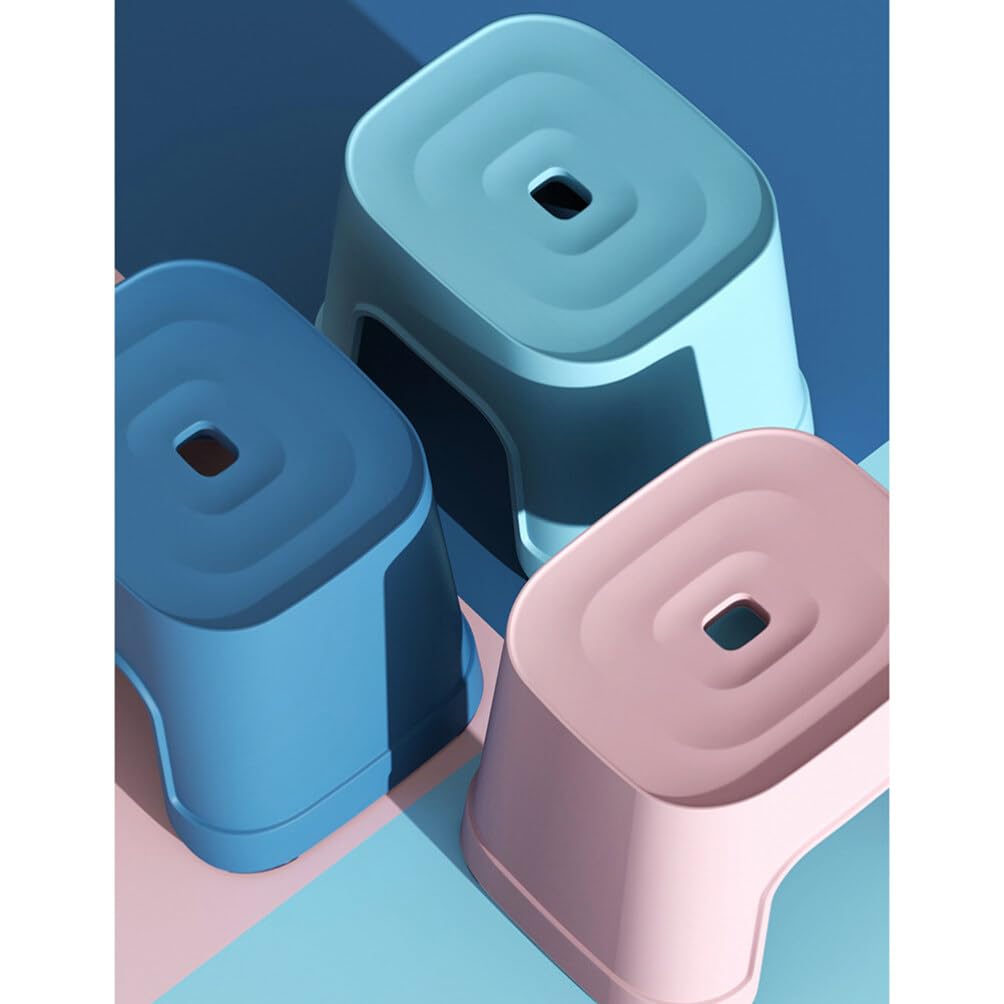 Homoyoyo Sgabello in Pp Antiscivolo, Leggero e Multiuso, Piccolo Sgabello da Bagno per Casa e Toilette, Blu
