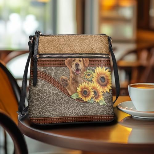 Image of Leather Women Crossbody Hobo Bag Satchel Purse Handbag with Adjustable Shoulder Strap and Zipper Pockets
