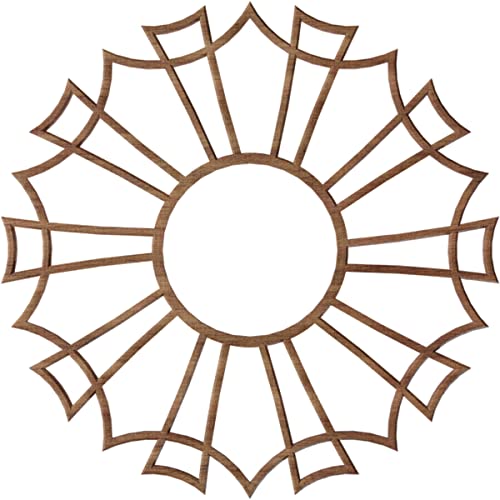 Image of Ekena Millwork 16 inchOD x 5 5 /8 inchID x 3 /8 inchT Augustus Wood Fretwork Pierced Ceiling Medallion, Walnut