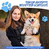 Hundemarke mit Gravur – ⌀30mm Robuster Hundeanhänger aus Edelstahl in Silber – Personalisierter Dog Tag mit Adresse auf der Rückseite (KNOCHEN SILBER)