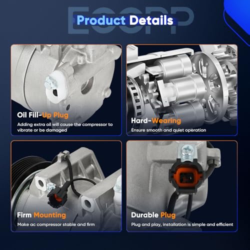 Image of ECCPP AC Compressor Fit for Nissan Altima 2.5L 2002 2003 2004 2005 2006 AC Compressor for Car Rapid Cooling