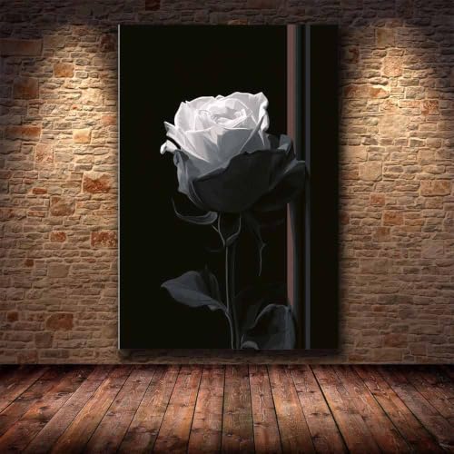 Tableau noir et blanc encadré grand format pour décorer un mur vide