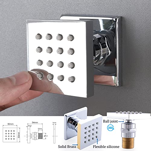 NPYSVSSS Thermostatic Rain Shower System with Body Jets, 16×32 Inch Luxury Multi Shower Head System, Rain Mist Overhead Shower and Handheld Spray, Can Run Together and Control The Flow, Polished Chrom — view 6