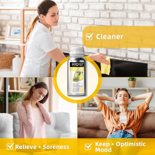 Image of HIQILI Lemon Essential Oil for Cleaning, Degreasing & Household Use, Skin Care, Aromatherapy, Diffuser - 16 Fl Oz