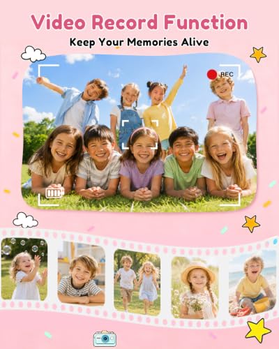Image of GRENARO Instant Photo Camera, 1080P Toy Camera for Kids with Print, Built-in Puzzle Games & MP3, 2.4 inch HD IPS, 35 Filters, 16x Zoom, Christmas & Birthday Gift for Ages 3-12