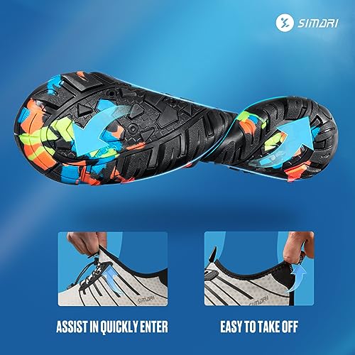 Image of SIMARI Water Shoes for Women Men - Barefoot Quick-Dry Aqua Socks | Lightweight Swim Shoes for Surfing, Swimming, Beach Sports, Kayaking, Diving | Non-Slip Design