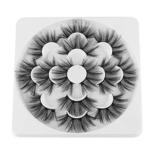 Preisvergleich Produktbild 7 Pairs Falsche Wimpern Wispy Flauschiges Haar Handgemachte Wimpernverlängerung 25mm Wimpern 8D Nerz Haar(002)