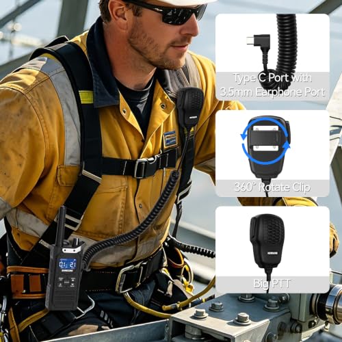 Image of SAMCOM GMRS T5 Two-Way Radios Walkie Talkie with Mic Carrying Case Earpiece