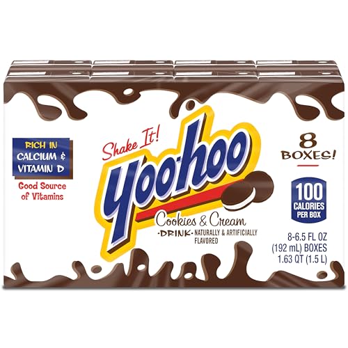 Yoo-hoo Cookies and Cream Flavored Drink, 6.5 fl oz Boxes, 32 Count (4 Packs of 8), Ready to Drink, Caffeine-Free, 99% Fat-Free, High in Calcium & Vitamin D image 5