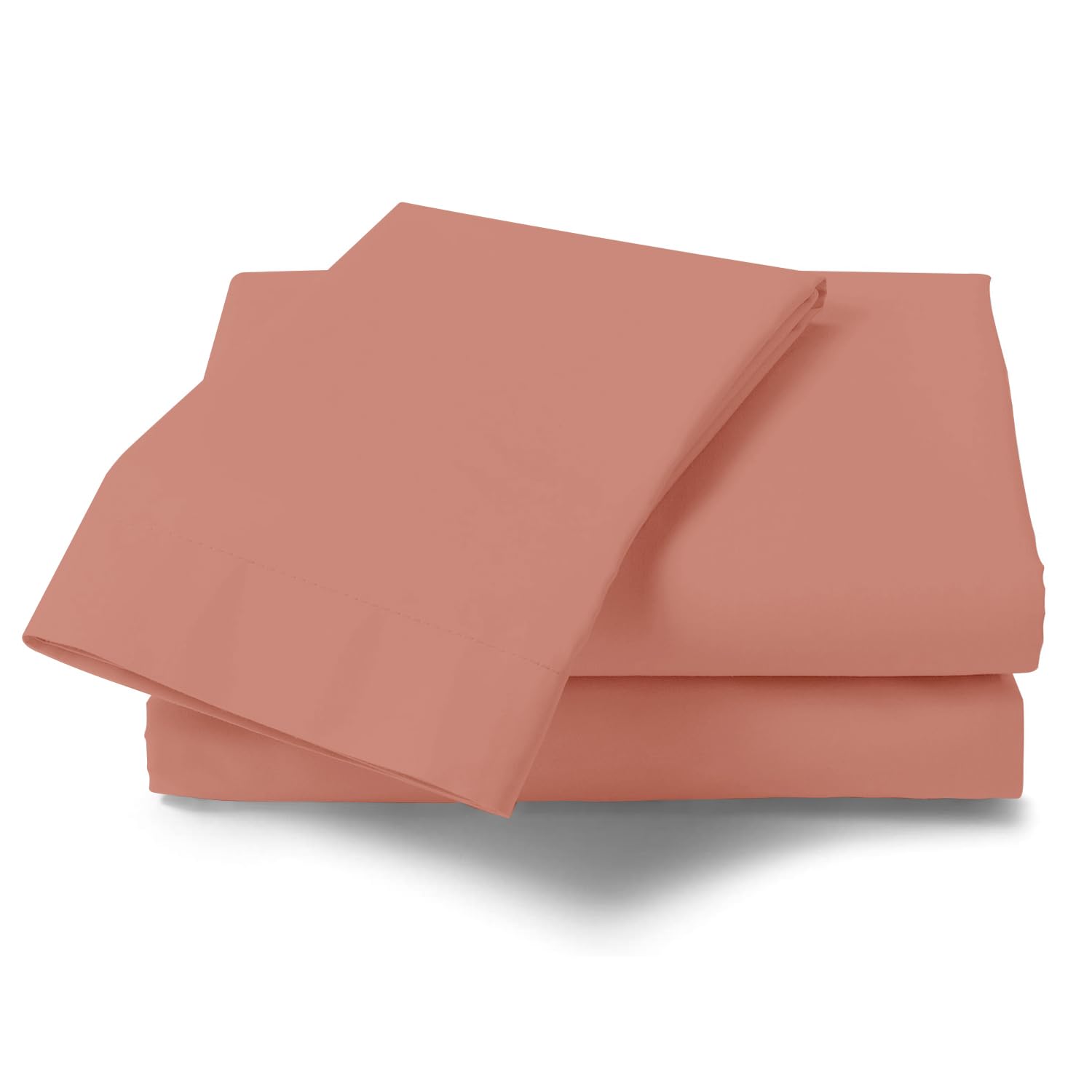 GC GAVENO CAVAILIA Non Iron Plain Dyed Percale Flat, Soft Polycotton Sheets, 180 Thread Count Easy Care Bedding, Blush Pink, King