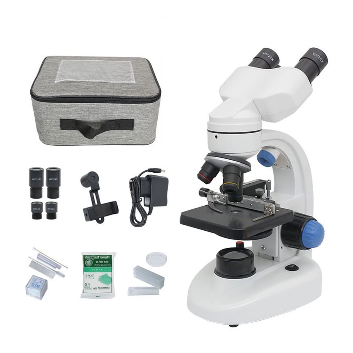 Akcesoria mikroskopowe 1000X 2000X mikroskop biologiczny regulowany podświetlany LED mikroskop lornetkowy trwałość i niezawodna wydajność (rozmiar: mikroskop 1000X)