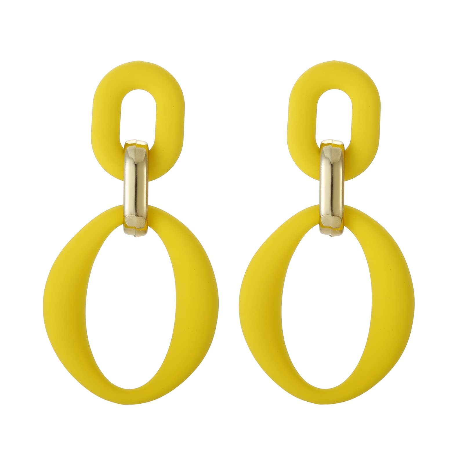 Boucles D'oreilles Créoles Acrylique Rétro - 7 Couleurs Vives - Diamètre 27 Mm - Léger Et Confortable - Style Années 80/90 - 8