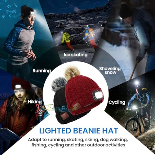 Bonnet connecté rechargeable avec écouteurs Bluetooth et lampe intégrée - 6