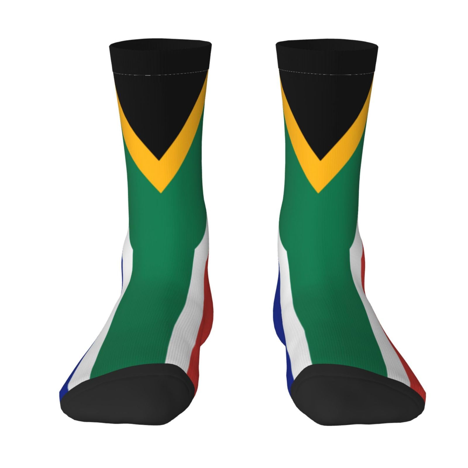 KWQDOZF South African Flag Crew Socks Adult Novelty Mid Crew For Men Women Running Athletic Hiking