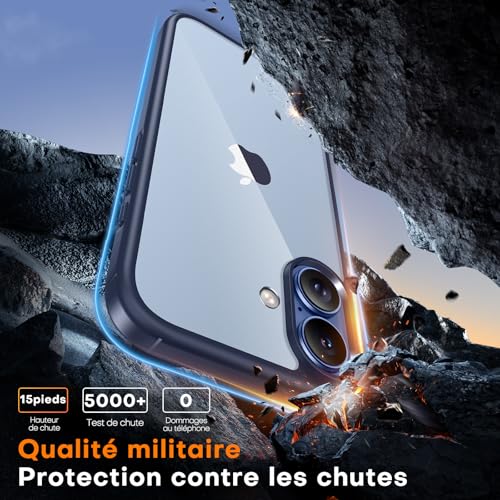 Coque iPhone 17 TAURI anti-choc mince avec protection écran bleue