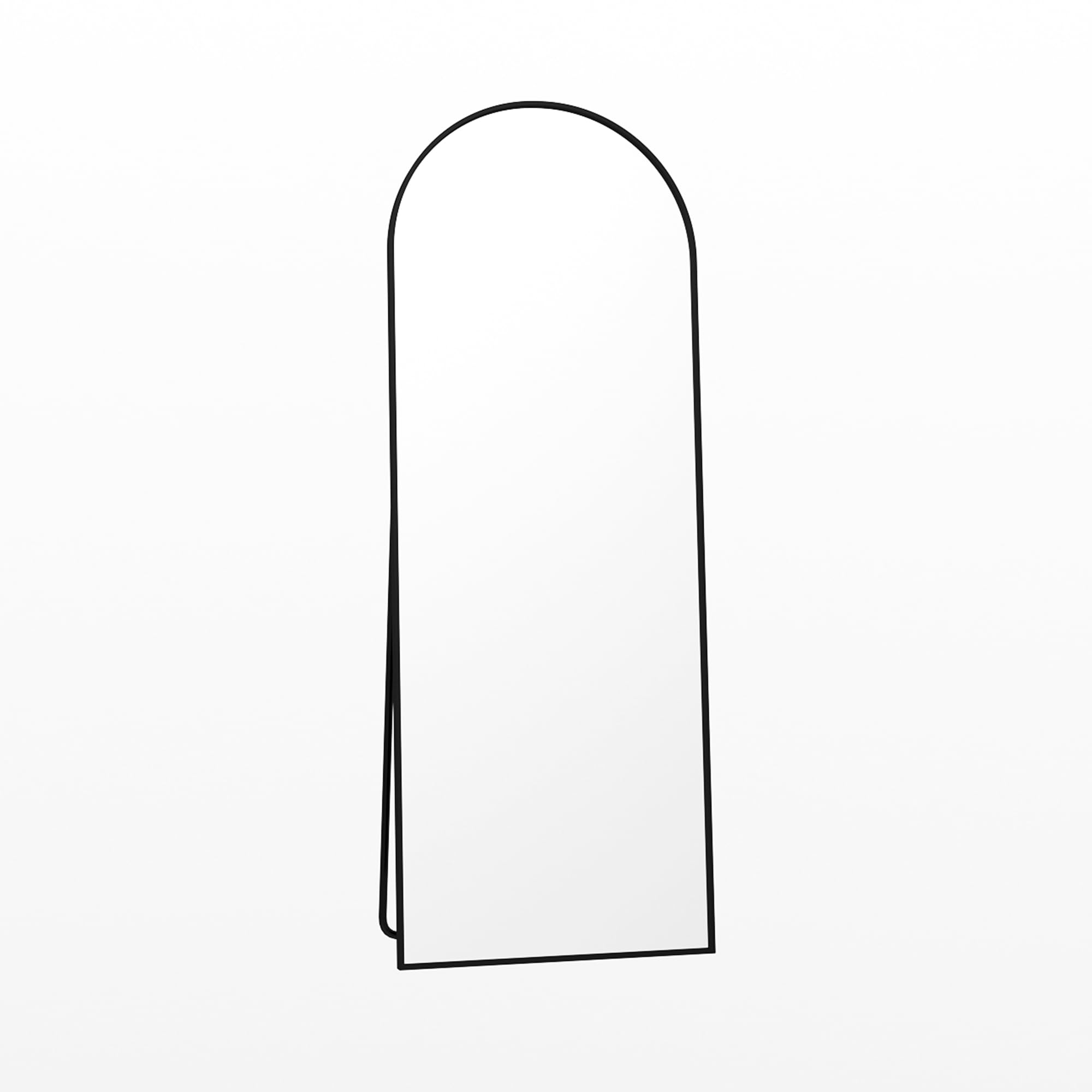 Specchio su piede bombato 162 cm, specchio pieno arco con cornice a specchio completo con supporto grande specchio da pavimento nero specchio da parete per bagno, camera da letto, ingresso (nero