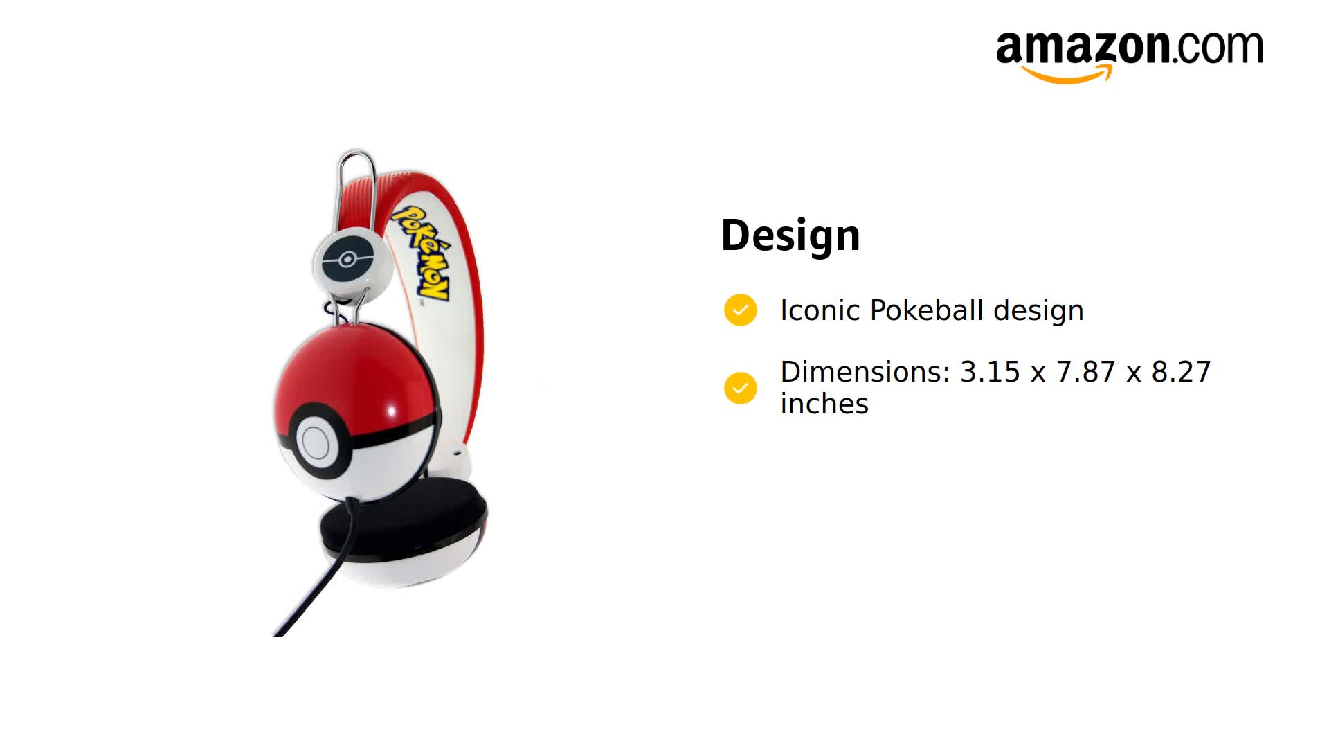 Amazon.com: OTL Technologies Pokemon Poke Ball Wired Headphones