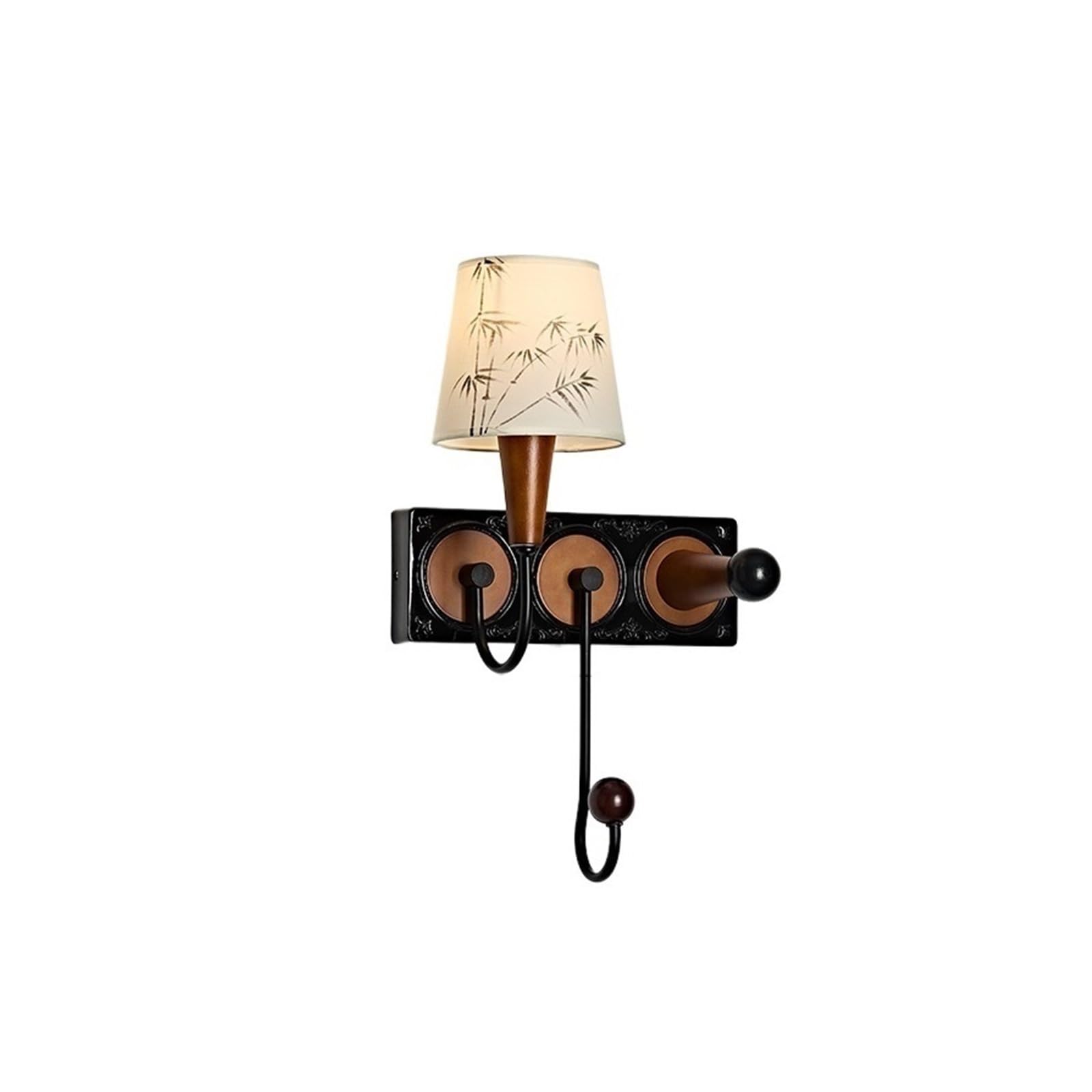 Yinj9562fg Living Room Three-Color Light-Changing Retro Decorative Wall Lamp Fabric Lampshade with Hook Decor(Bruin)