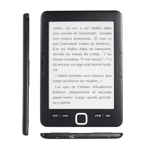 Lector de Libros Electrónicos de 6 Pulgadas, Lector Electrónico Compacto y Liviano, Lector de Libros Eléctrico con Almacenamiento 8G,16G Lector de Libros con Pantalla de Tinta de