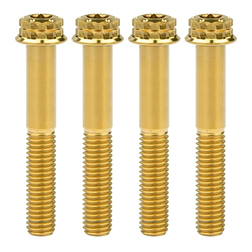 Titanium Flange M10 Bolt (M10x50mm Pitch 1.5mm, Gold)