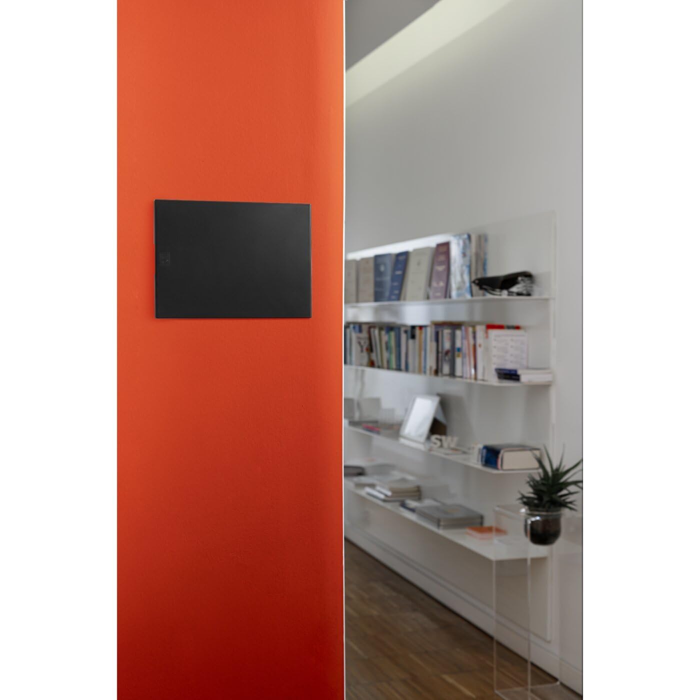 Boîtier encastrable pour maçonnerie – Tableau électrique 24 modules DIN (2 x 12), couvercle aveugle ultra fin 11 mm, style moderne et élégant, IP40, rail DIN, pour rénovation d'appartements, noir