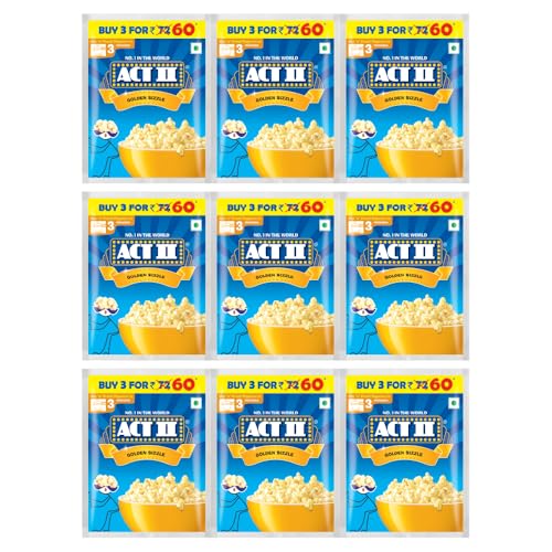 Image of ACT II Instant Popcorn - Golden Sizzle - 495g (165g Pack of 3)