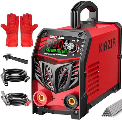 250A Elektroden schweißgerät 220V ARC Stick Welder mit LED-Display tragbarer IGBT Inverter mit Hot Start Arc Force & Anti-Stick Komplettset für Heimwerker Werkstatt & Landwirtschaft