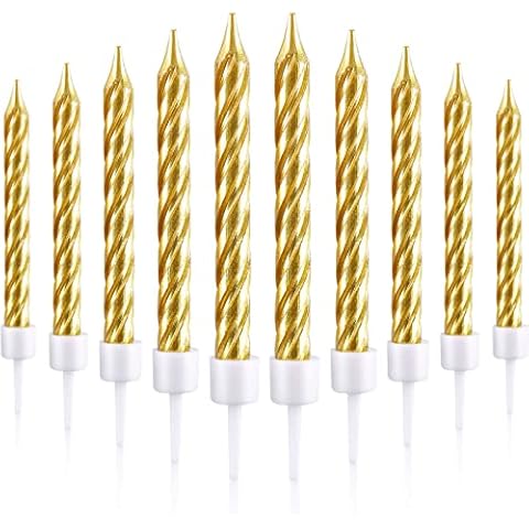 Blulu 50 Metallic Spiral Cake Candles Cover