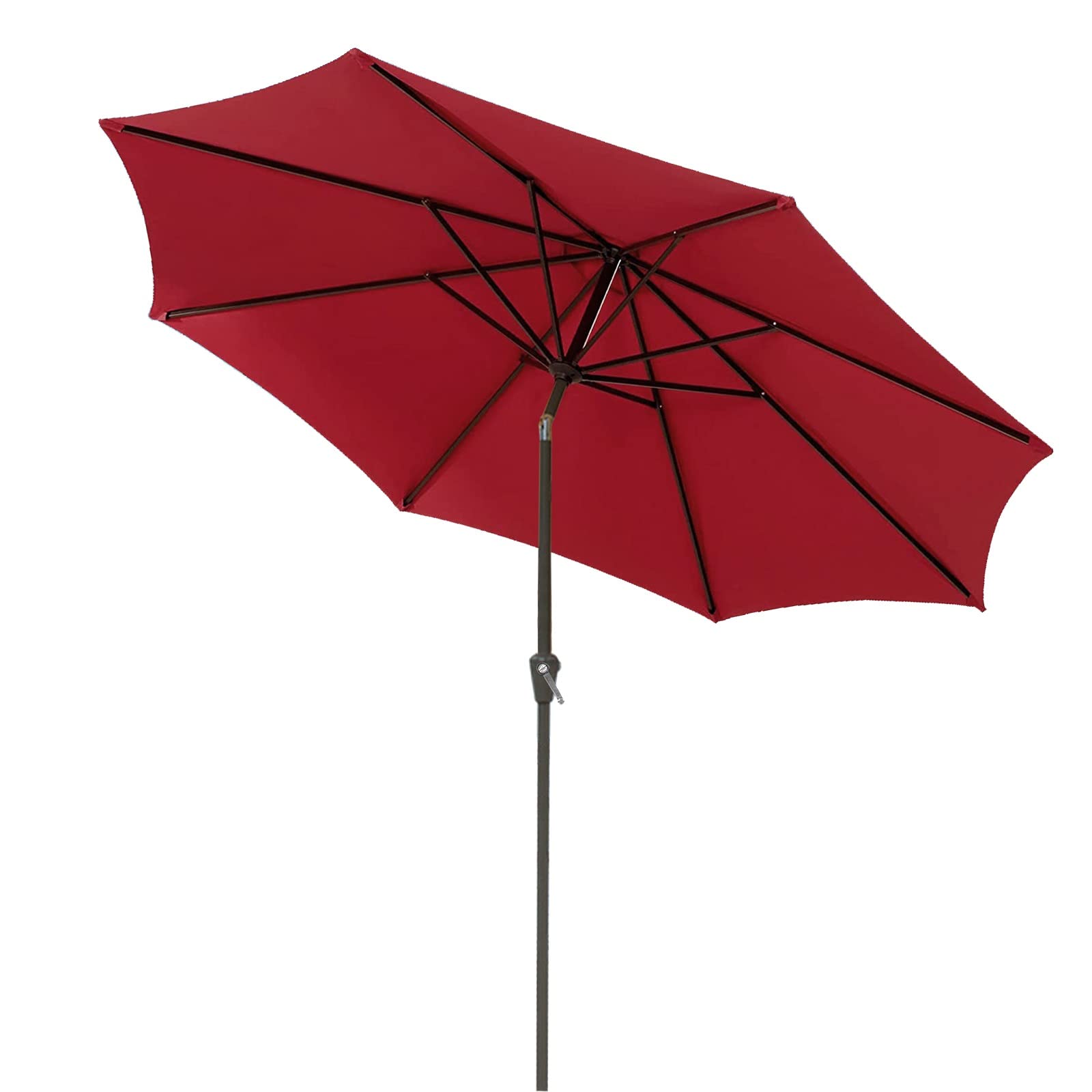 WDSOPK Outdoor Parasol Umbrella 106inch Patio Market with Crank,Outdoor Umbrellas for Garden Tilt Function,Sun Protection Showerproof Table Without Base(Red-9Ft)