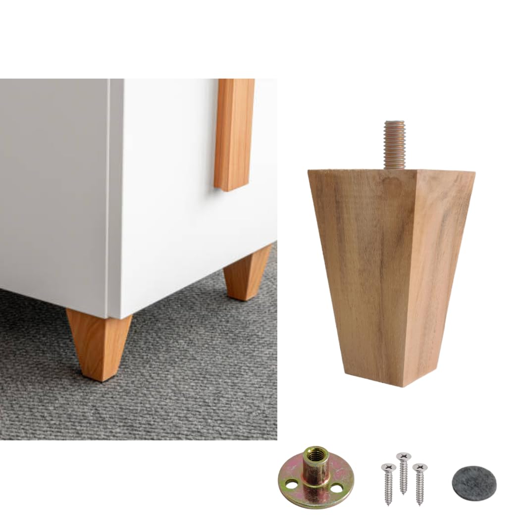 Wooden Square Sofa Leg and Furniture Leg (4 inch) Wooden Legs for Sofa, Chairs, Cabinets & Furniture Sanded Finish (4 Inch)-image-10