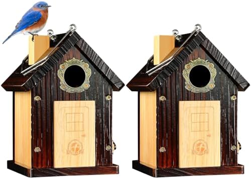 Pack of 2 Premium Bluebird Houses for Outside, All Seaons Bird Ho...