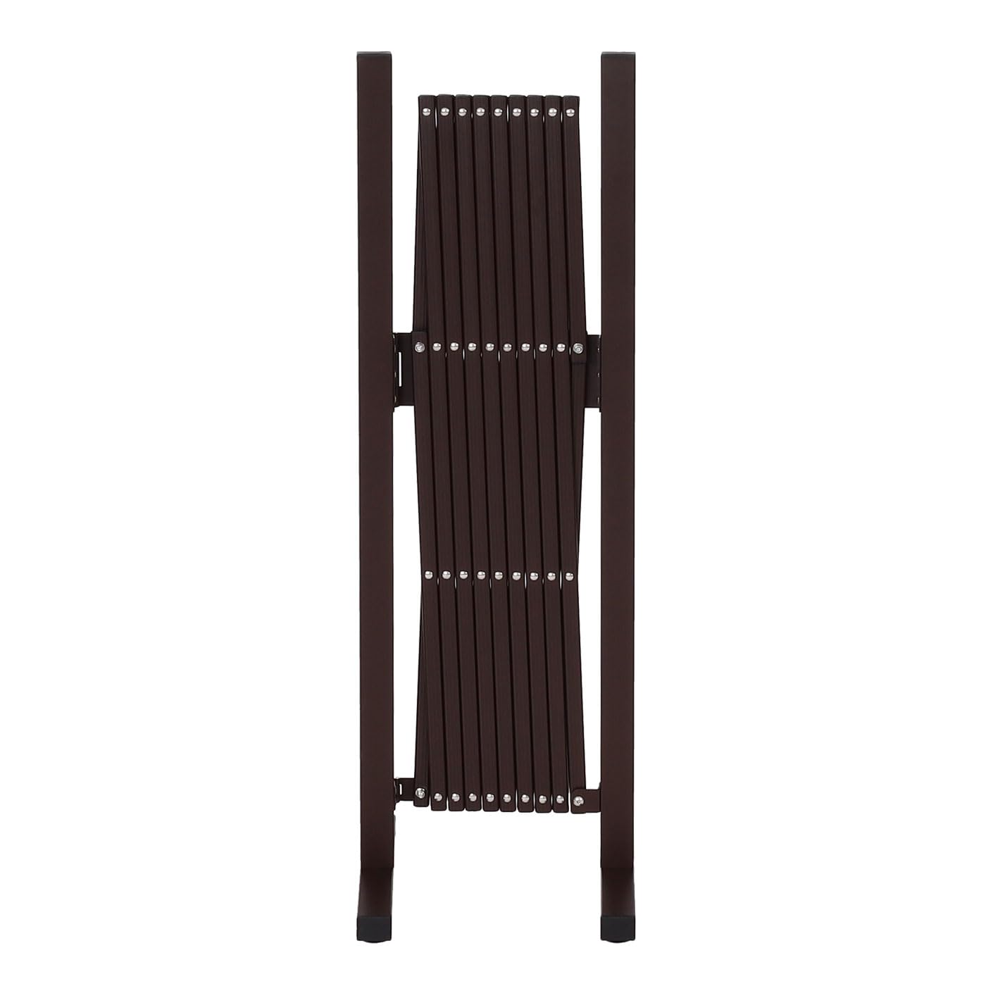 Barrière en Aluminium HWC-K56 Extensible pivotante en Acier 103x36-265x31cm Marron