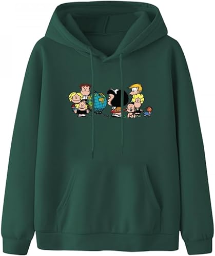 Miniatura 6 de Adult Mafalda and Friend Earth Pullover Hoodie Sweater for Women