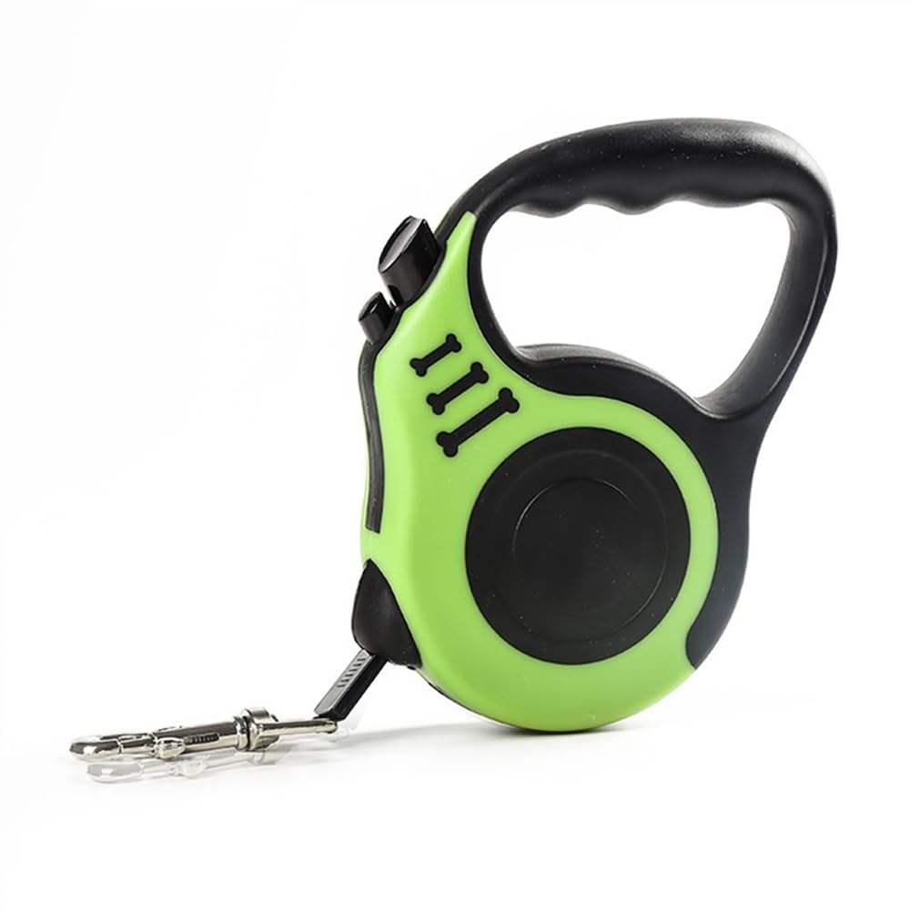 Laisse pour Chien Laisse rétractable pour Chien de Compagnie 3m 5m Puppy Walking Running Leads for Small Medium Dogs Longe pour Chien (Color : Green Bone, Size : 5m)