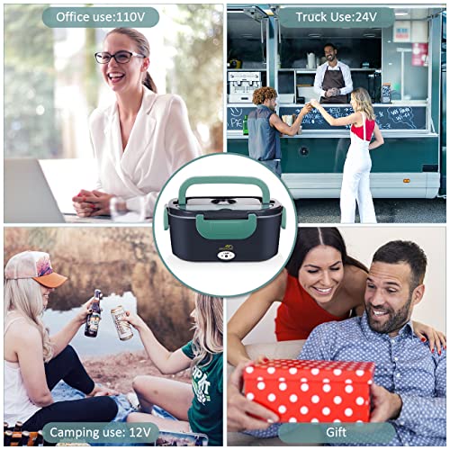 Andvon Electric Lunch Box 60W Food Heater 3-In-1 Portable Food Warmer Lunch Box For Car & Home,1.5L Heated Lunch Boxes For Adults, Lunch Heating Microwave For Truckers,With Carry Bag #TOP1
