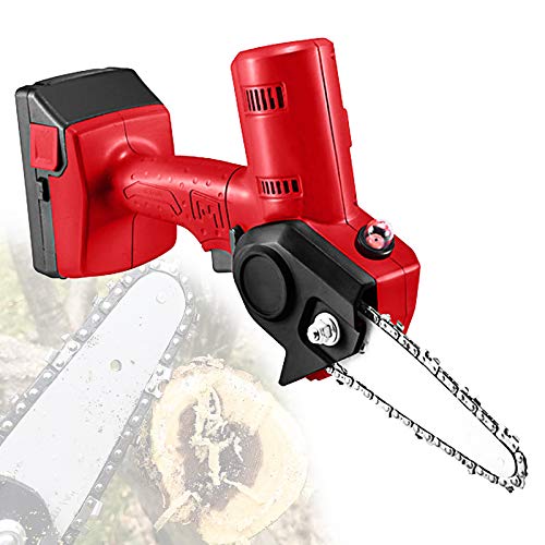 Enwebalay Einhandkettensäge,Handsäge Elektrisch Motorsäge Mini Akku Kettensäge Klein 1200W Schnittdurchmesser 10Cm für Schnitt, Haushaltsbrennholz, Holzbearbeitung,2.0ah Battery,EU Cover