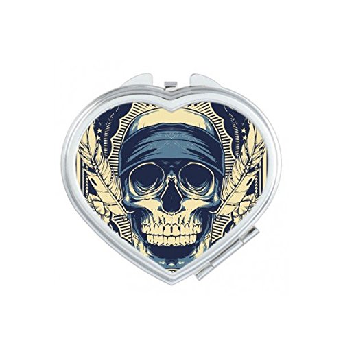 Miroir portable avec motif tatouage indien, petit miroir de main pour sac à main fille