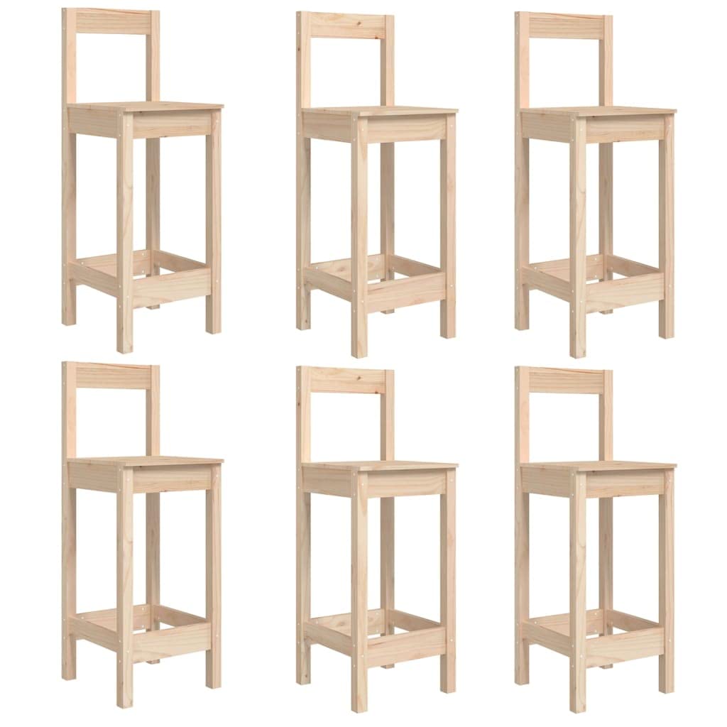 vidaXL Set de Mesa y taburetes Altos jardín 7 pzas Madera Maciza Pino, Juego de Bar para jardín, Muebles de Pub, Muebles de jardín, Muebles de Bar