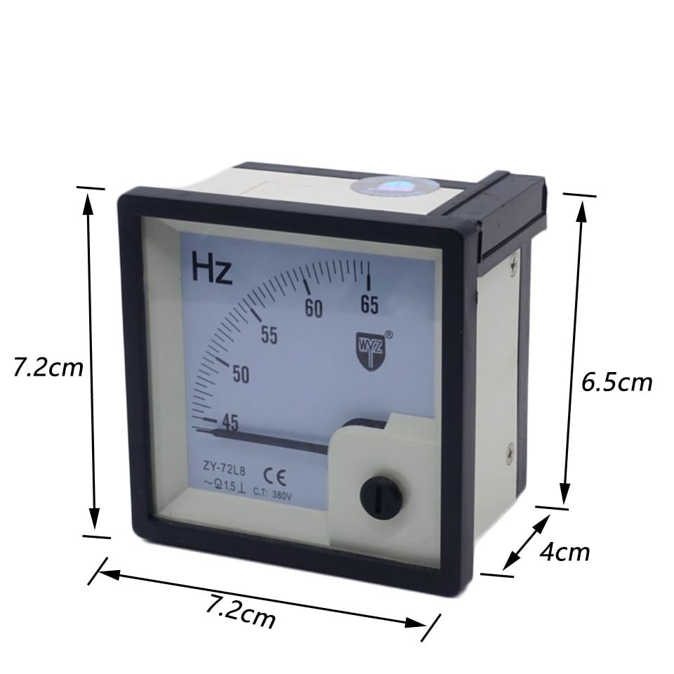 7L2 AC 100V 220V 380V Analog Panel Frequency Meter Tester Gauge Indicator 45-65 Hz - 72 * 72mm