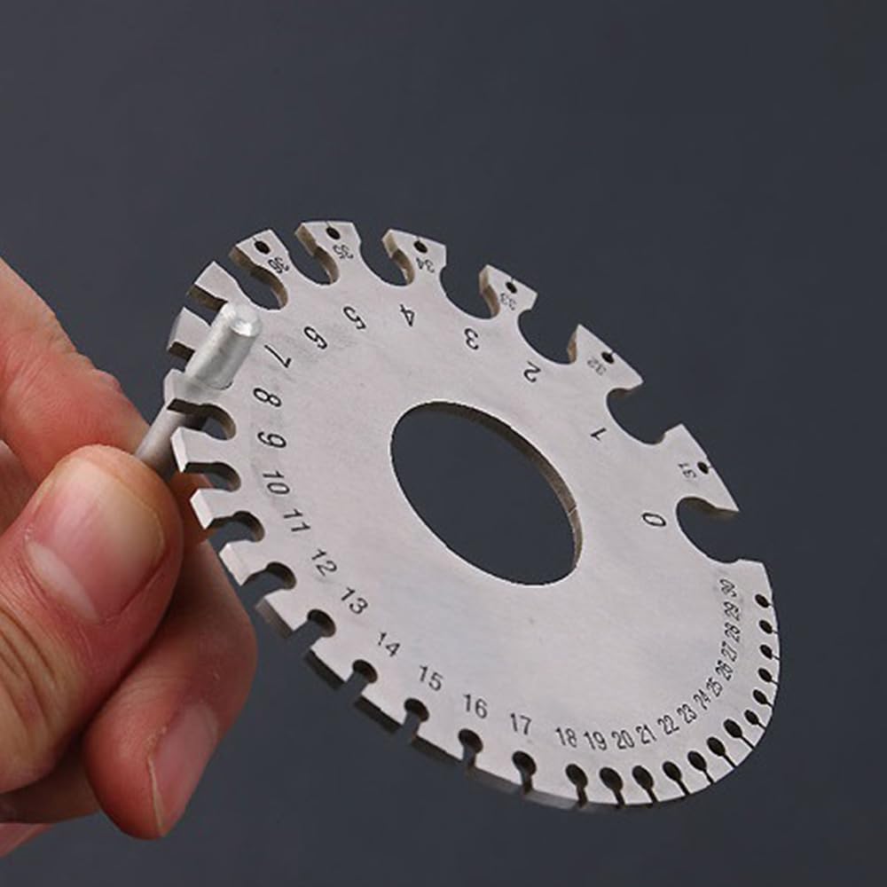Wire Gauge Measuring Tool & Metal Gauge Thickness Tool, Stainless Steel Metal Sheets Welding Material Thickness Gauge Standard Dual-Sided Round Wire Gauge