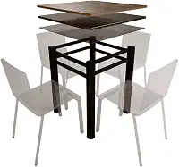 Base Para Mesa De Vidro Jantar 4 Lugares Preta Quadrada