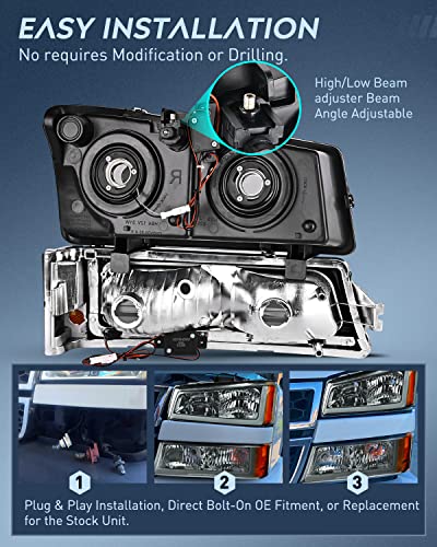 Image of Nilight Headlights Assembly for Chevy Silverado Avalanche