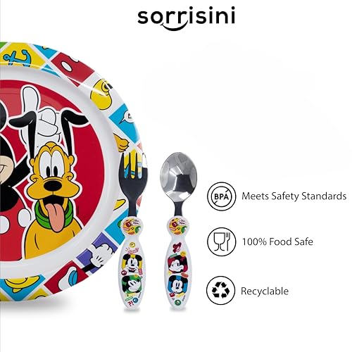 Set Vaisselle Enfant Mickey Mouse - Assiette, Bol Et Gobelet Sans BPA (1.5 Ans Et Plus)