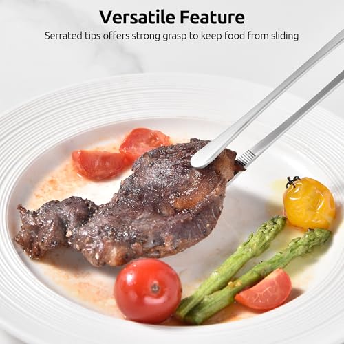 Image of U-Taste Kitchen Cooking Tweezer, 18 /8 Stainless Steel Tong, 12in /Round Tip
