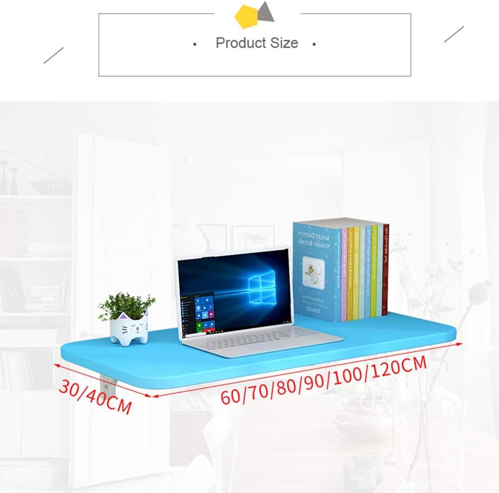 LUNEZY Wall Mounted Folding Table Computer Folding Table Folding Dining Table Wooden Dining Table 4 Colors 22 Sizes