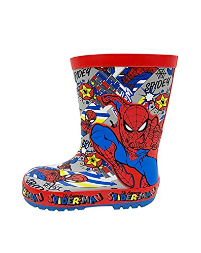Childrens Spiderman Rubber Wellington Rain Boots (US 2, numeric_2)2