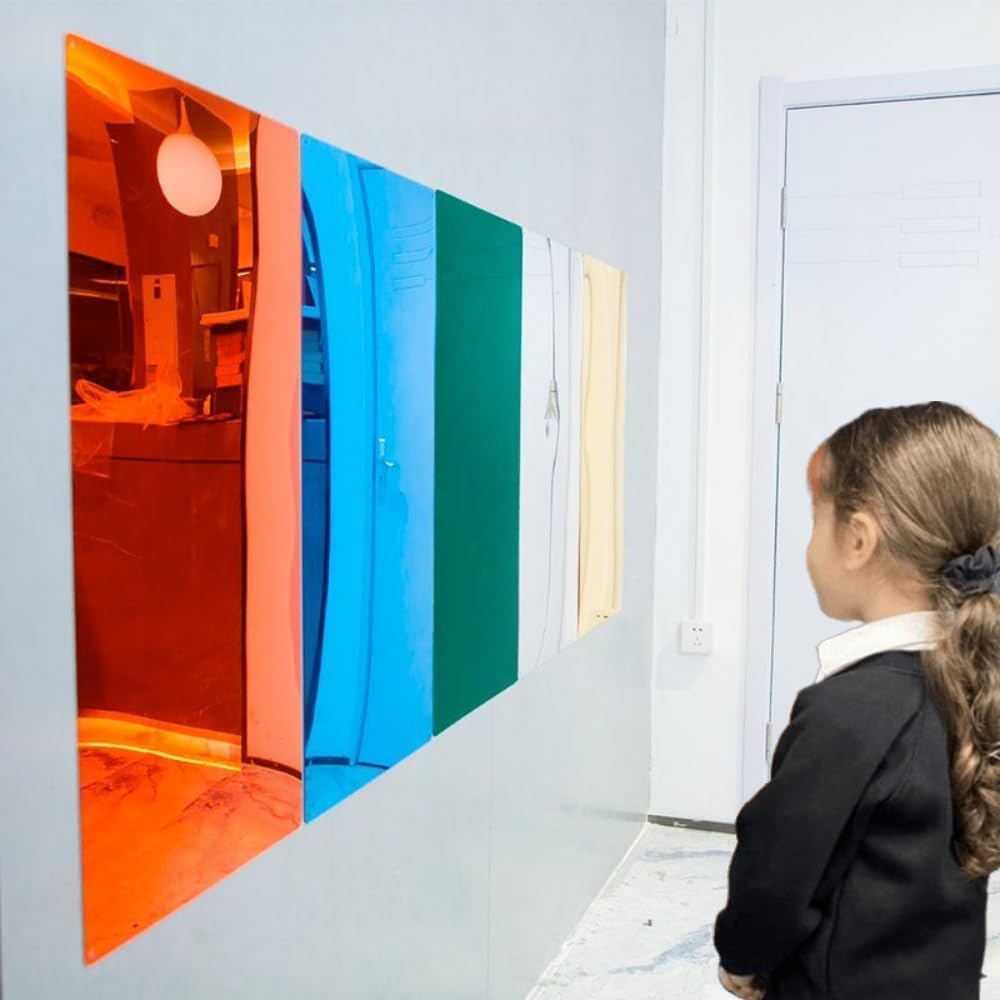 Playlearn 5 Extra Large Sensory Self Adhesive Acrylic Mirror for Autism&Special Needs Kids-Plastic Mirrors for Children Mirror Boost Emotional Learning-Stick On Wall Mirrors for Anxiety Relief
