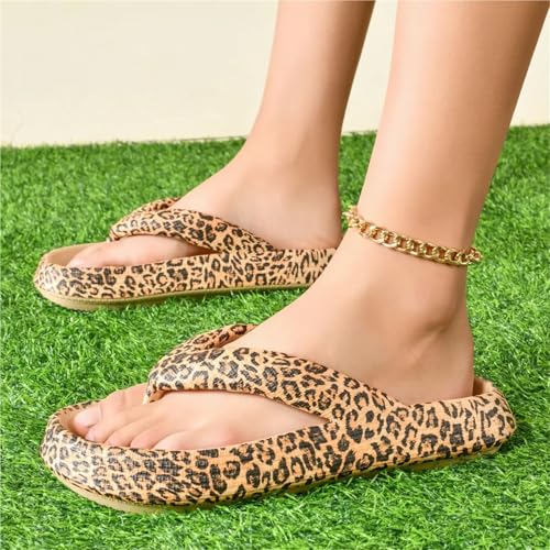 Flip Flops for Women Summer Outdoor Flip Flops Men Women's Thick Bottom EVA Beach Shoes Leopard Print Slippers Rubber Sole Soft Comfortable2