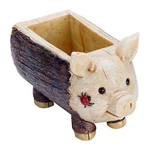 Youfui Cute Pig Flowerpot Animal Resin Succulent Planter Desk Mini Ornament (Piglet) #TOP2
