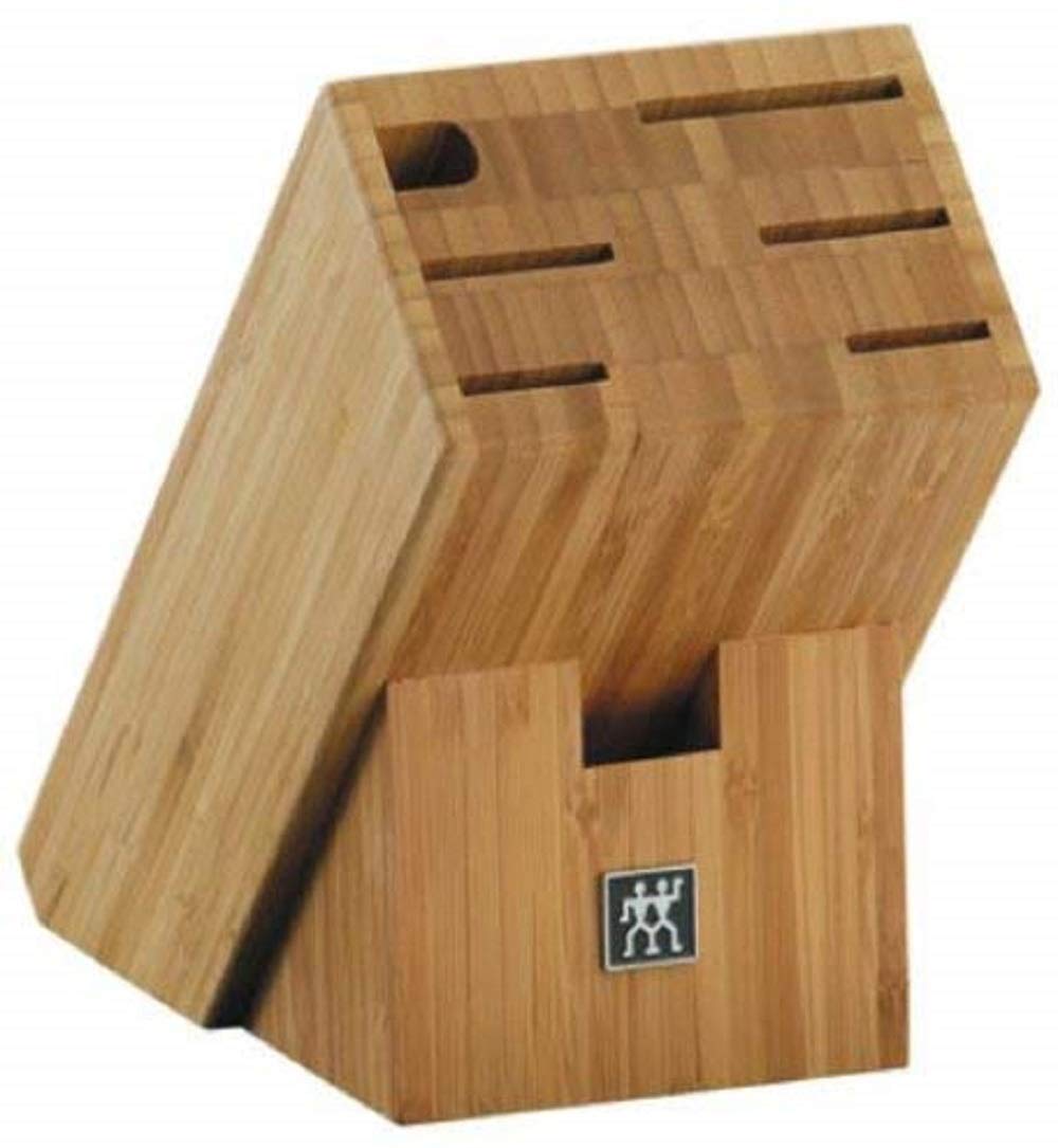 ZWILLING7 Slot Empty Bamboo Knife Block. Knife Storage and Protection. 24 x 11.5 x 19.5 cms. Made in Germany.